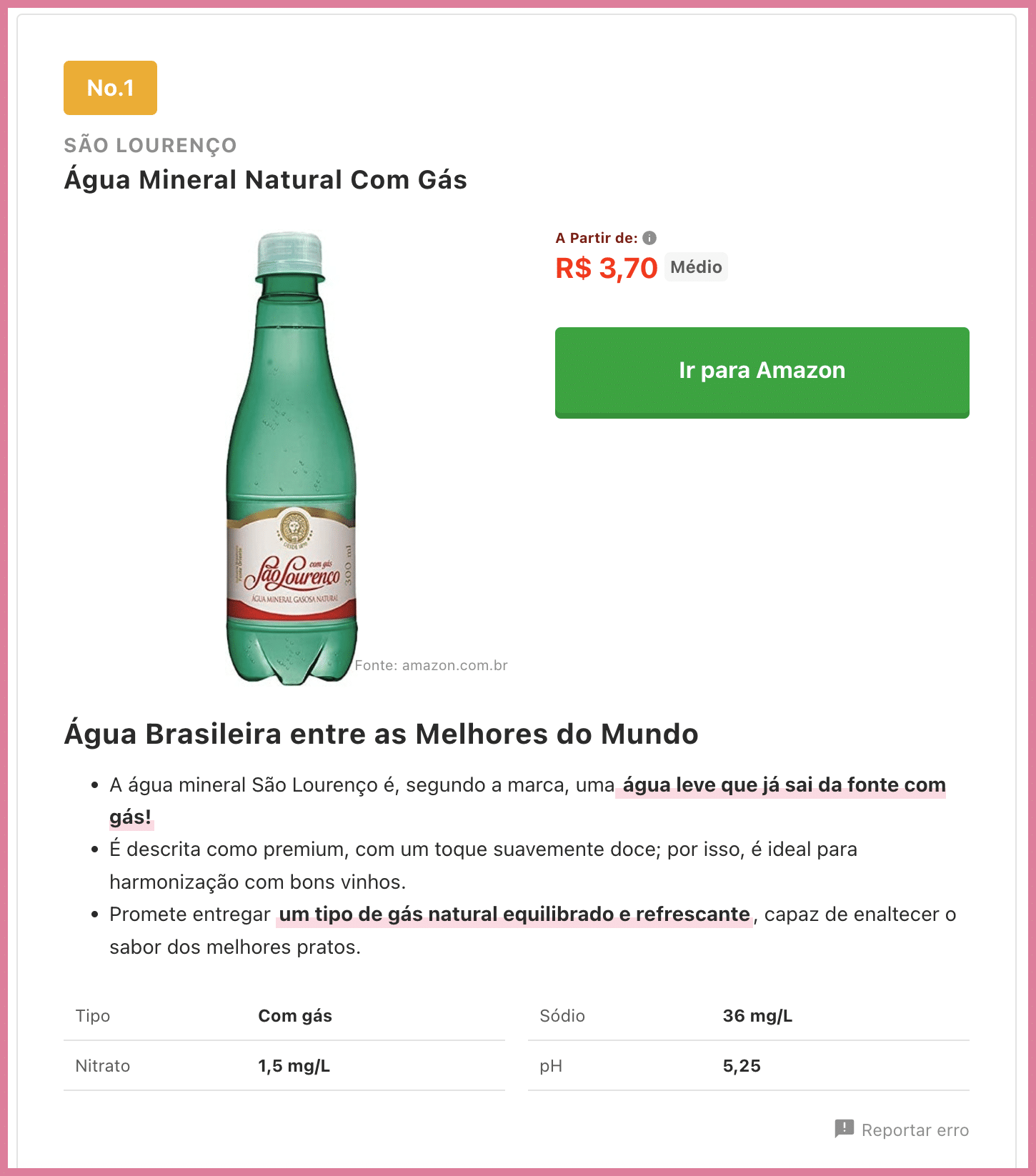 Captura de tela de um bloco afiliado do site My Best, onde várias das boas práticas de afiliados são implementadas.